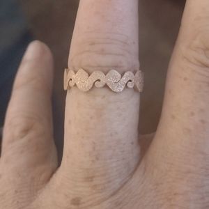 Uniquely Textured Rose Gold "Wave" Style Band (s8)